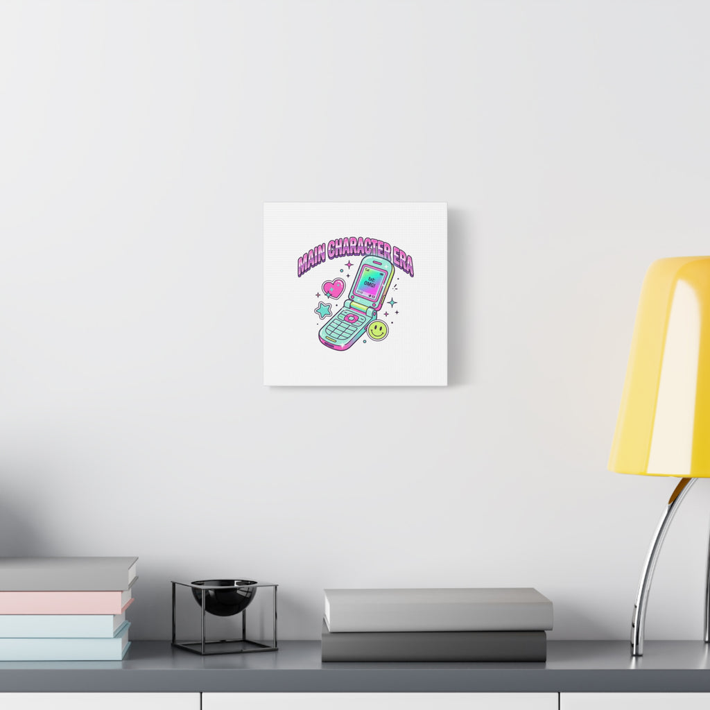 Main Character Era Canvas | Y2K Aesthetic, Retro Flip Phone Wall Art