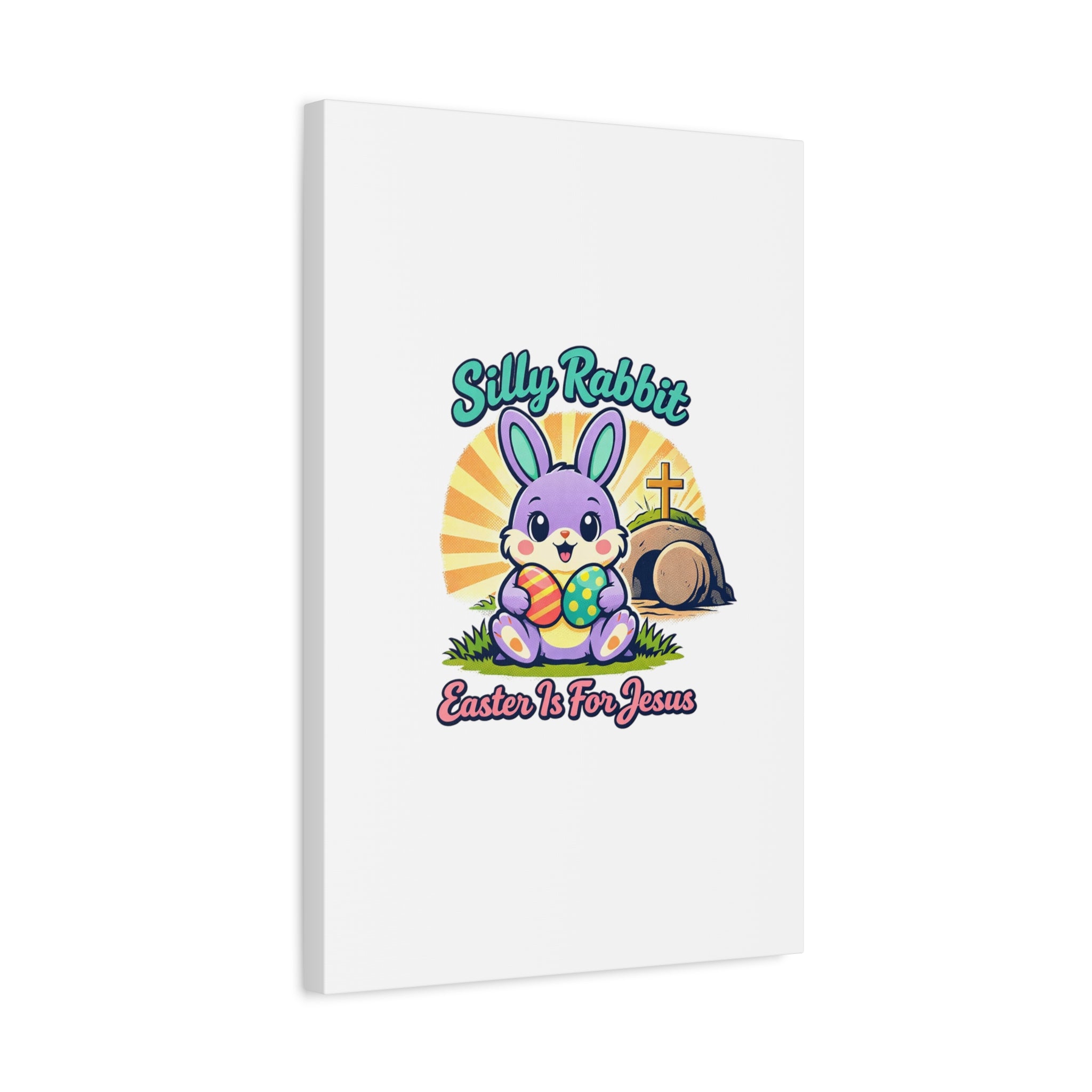 Easter Is For Jesus Bunny Canvas | Easter Christian, Faith-Based Pastel Retro