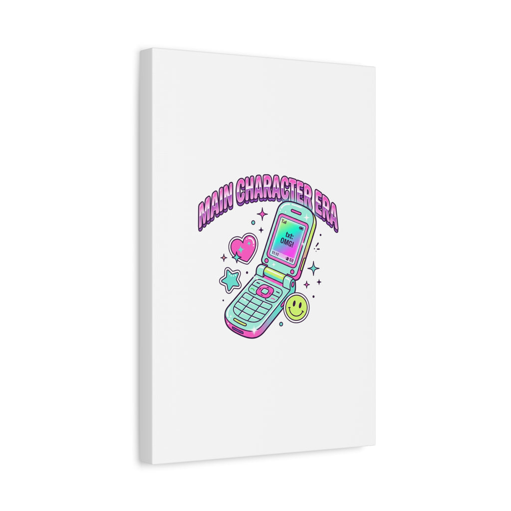 Main Character Era Canvas | Y2K Aesthetic, Retro Flip Phone Wall Art
