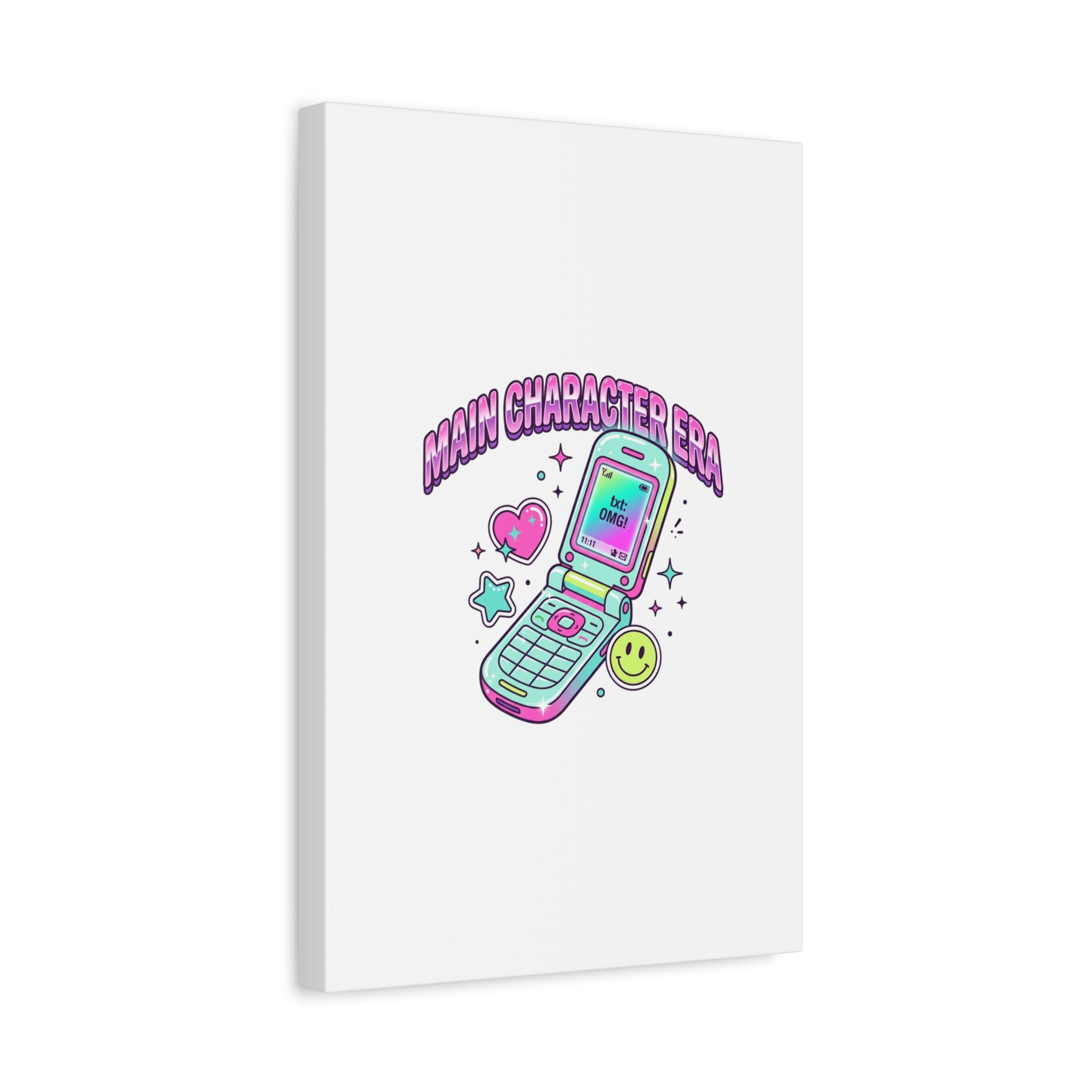 Main Character Era Canvas | Y2K Aesthetic, Retro Flip Phone Wall Art