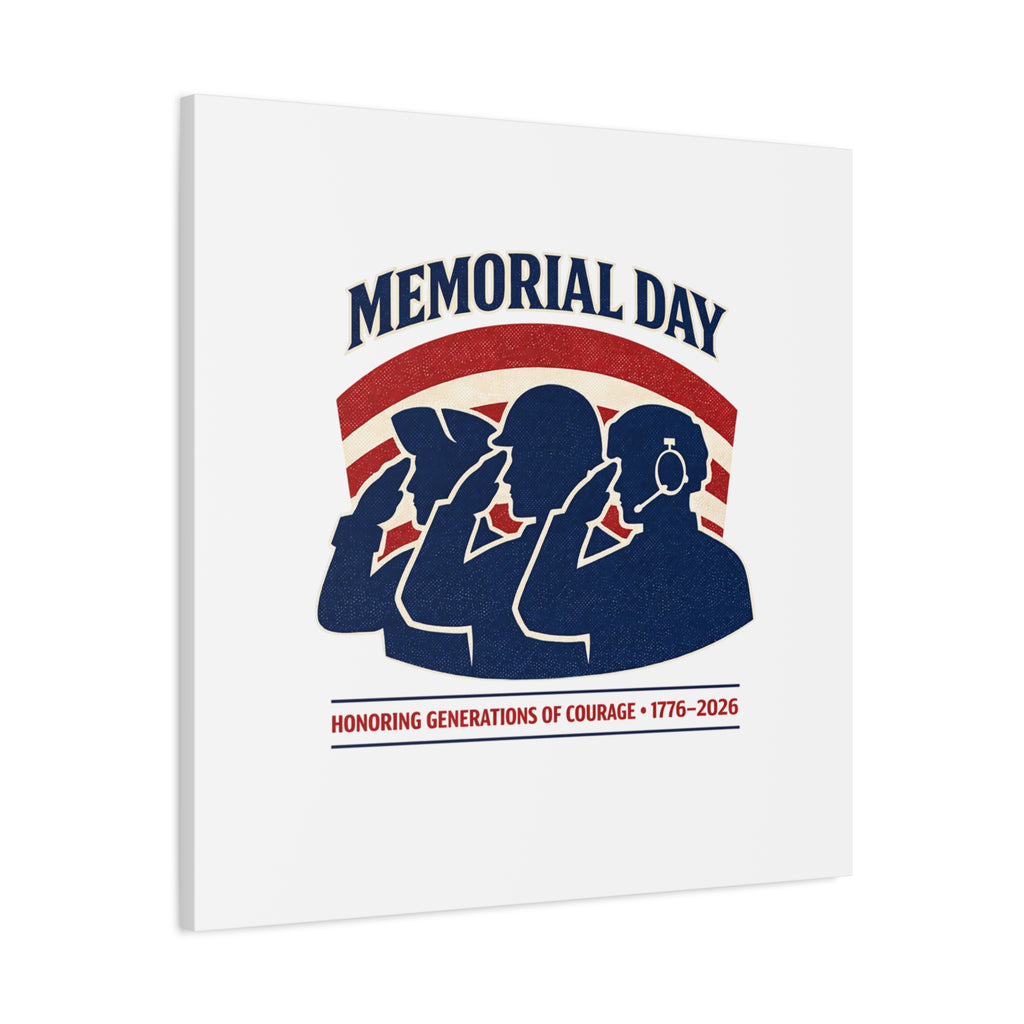 Memorial Day 1776–2026 Canvas | USA 250, patriotic vintage distressed