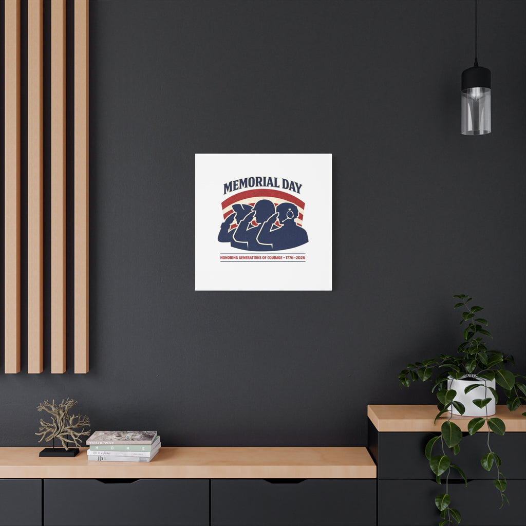 Memorial Day 1776–2026 Canvas | USA 250, patriotic vintage distressed