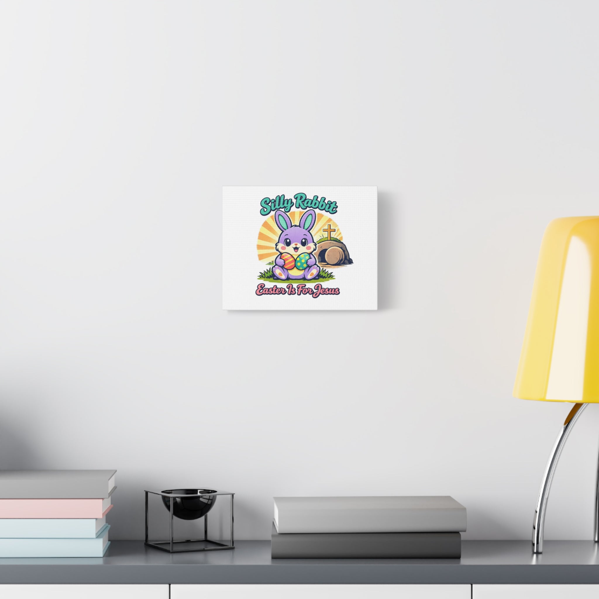 Easter Is For Jesus Bunny Canvas | Easter Christian, Faith-Based Pastel Retro