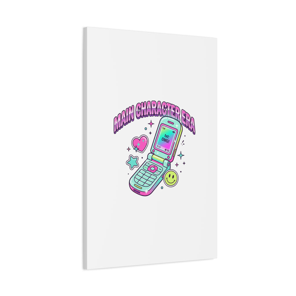 Main Character Era Canvas | Y2K Aesthetic, Retro Flip Phone Wall Art