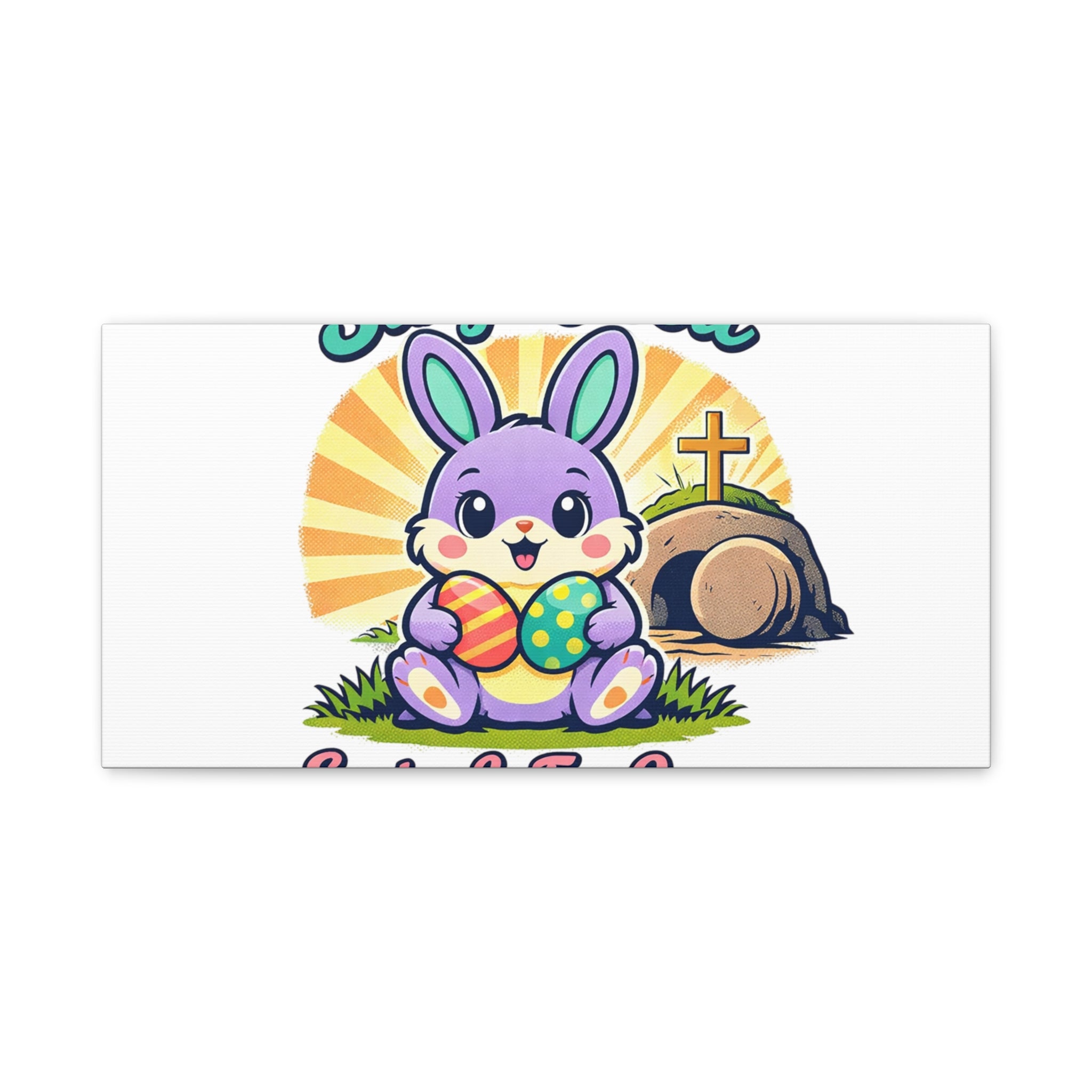 Easter Is For Jesus Bunny Canvas | Easter Christian, Faith-Based Pastel Retro