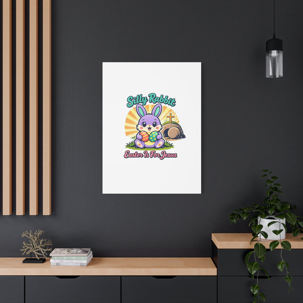Easter Is For Jesus Bunny Canvas | Easter Christian, Faith-Based Pastel Retro