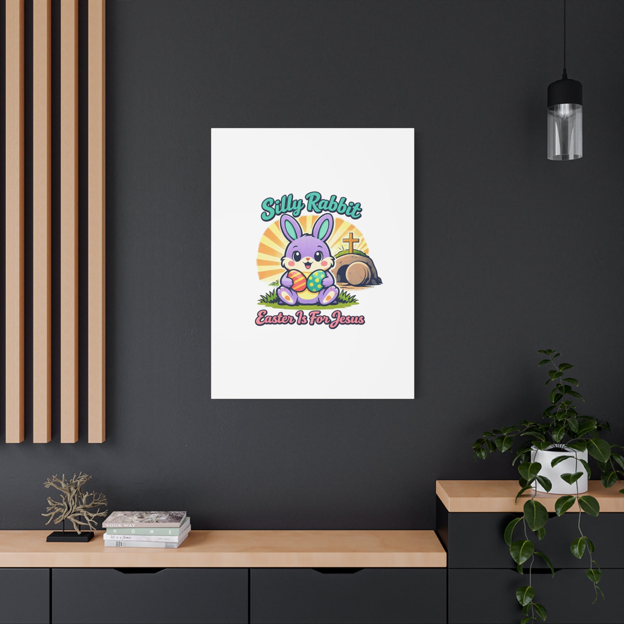 Easter Is For Jesus Bunny Canvas | Easter Christian, Faith-Based Pastel Retro
