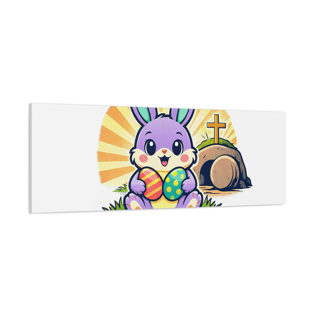 Easter Is For Jesus Bunny Canvas | Easter Christian, Faith-Based Pastel Retro