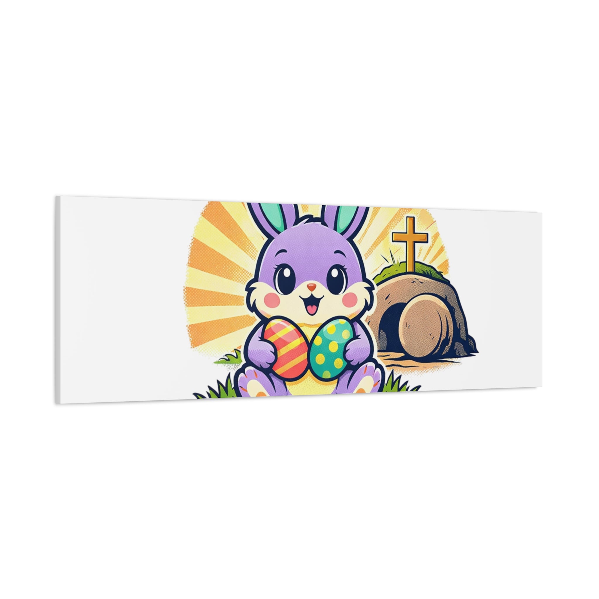 Easter Is For Jesus Bunny Canvas | Easter Christian, Faith-Based Pastel Retro