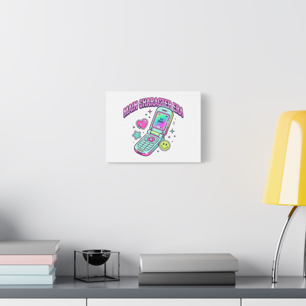 Main Character Era Canvas | Y2K Aesthetic, Retro Flip Phone Wall Art