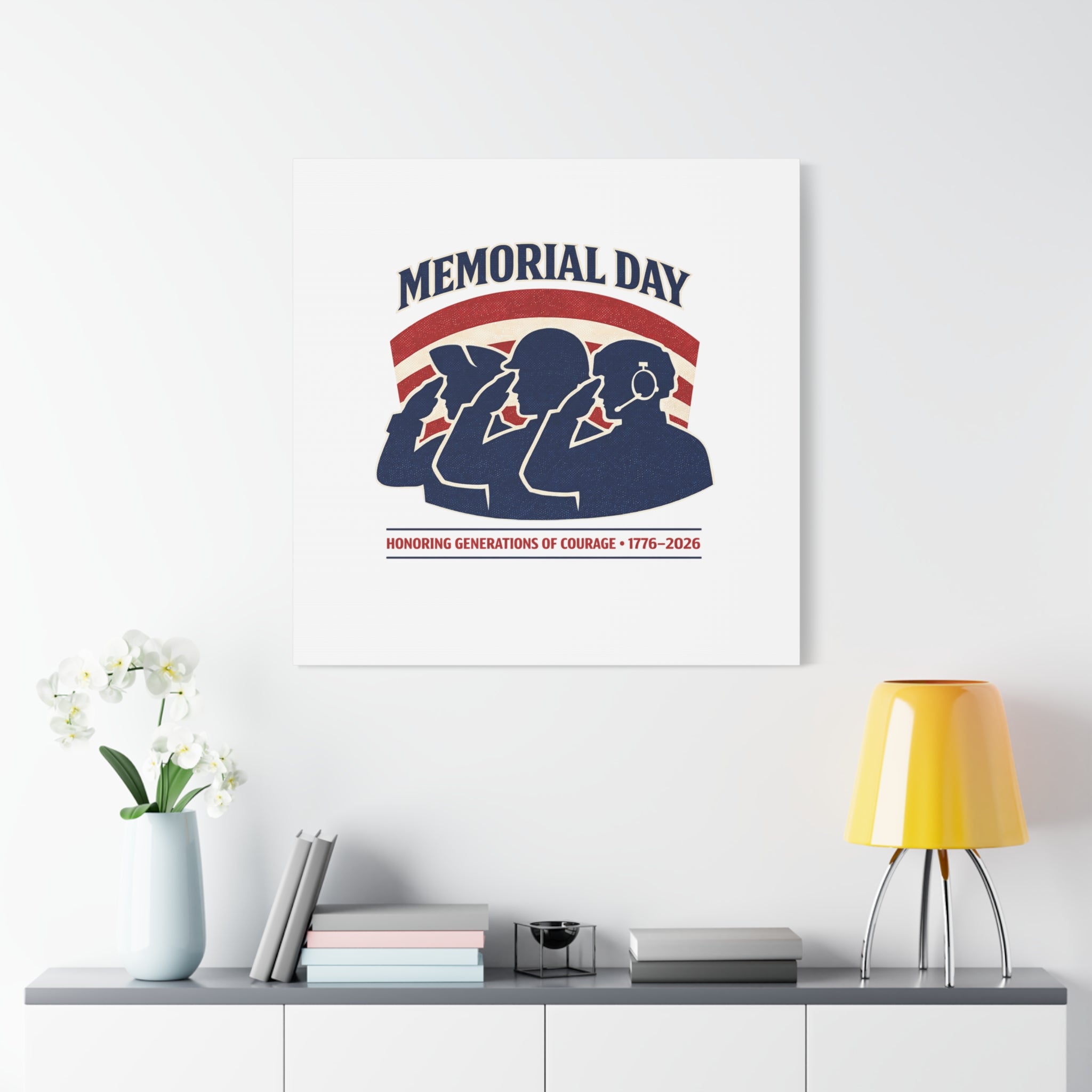 Memorial Day 1776–2026 Canvas | USA 250, patriotic vintage distressed