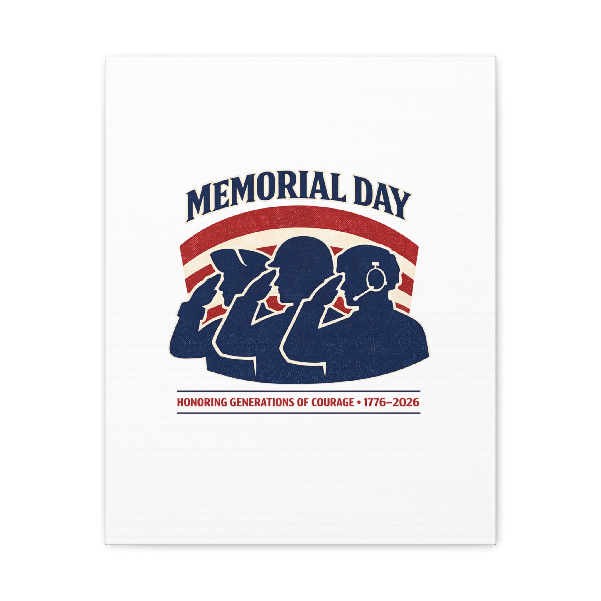 Memorial Day 1776–2026 Canvas | USA 250, patriotic vintage distressed