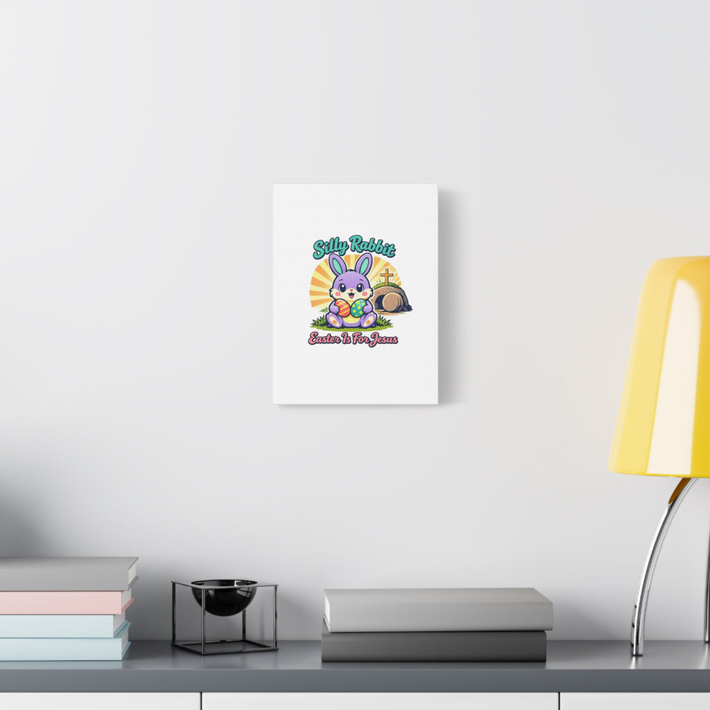 Easter Is For Jesus Bunny Canvas | Easter Christian, Faith-Based Pastel Retro