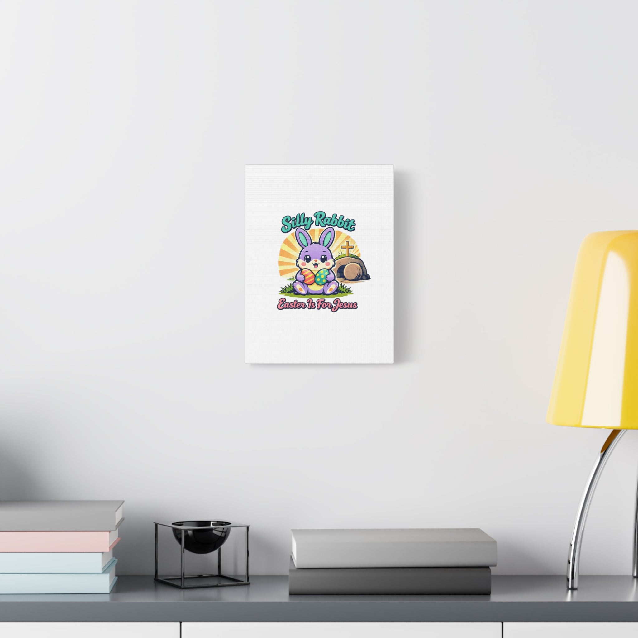 Easter Is For Jesus Bunny Canvas | Easter Christian, Faith-Based Pastel Retro