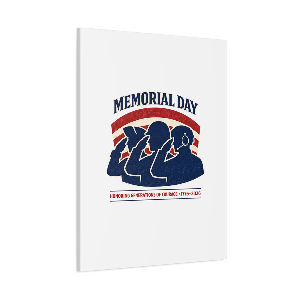 Memorial Day 1776–2026 Canvas | USA 250, patriotic vintage distressed