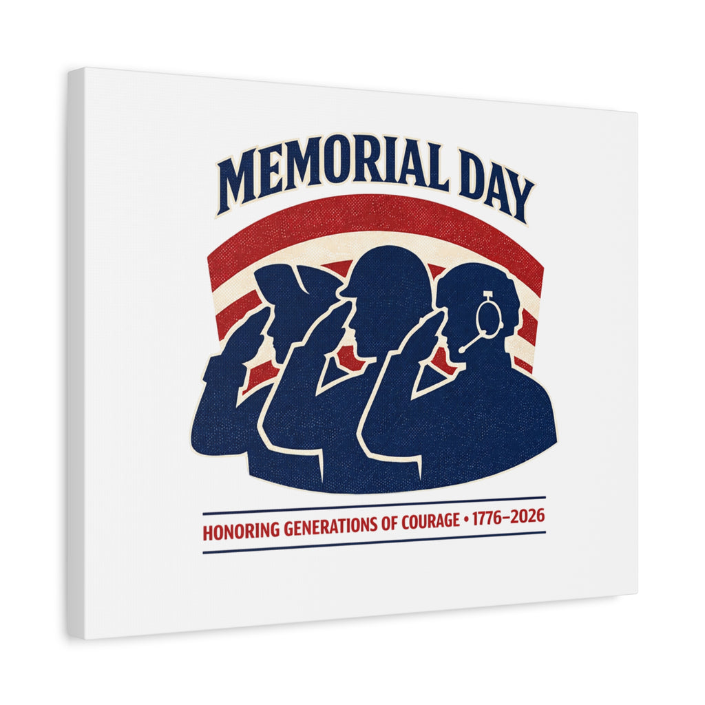 Memorial Day 1776–2026 Canvas | USA 250, patriotic vintage distressed