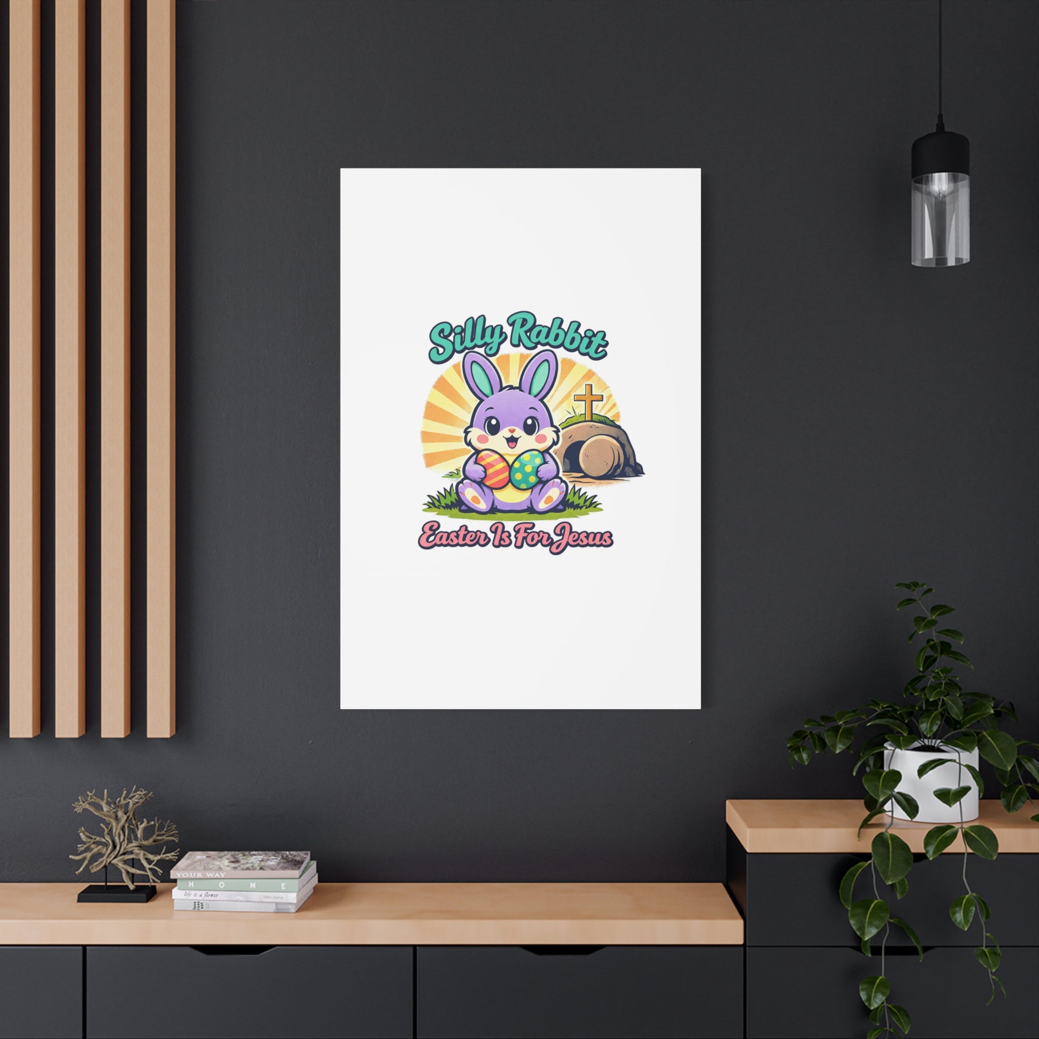 Easter Is For Jesus Bunny Canvas | Easter Christian, Faith-Based Pastel Retro