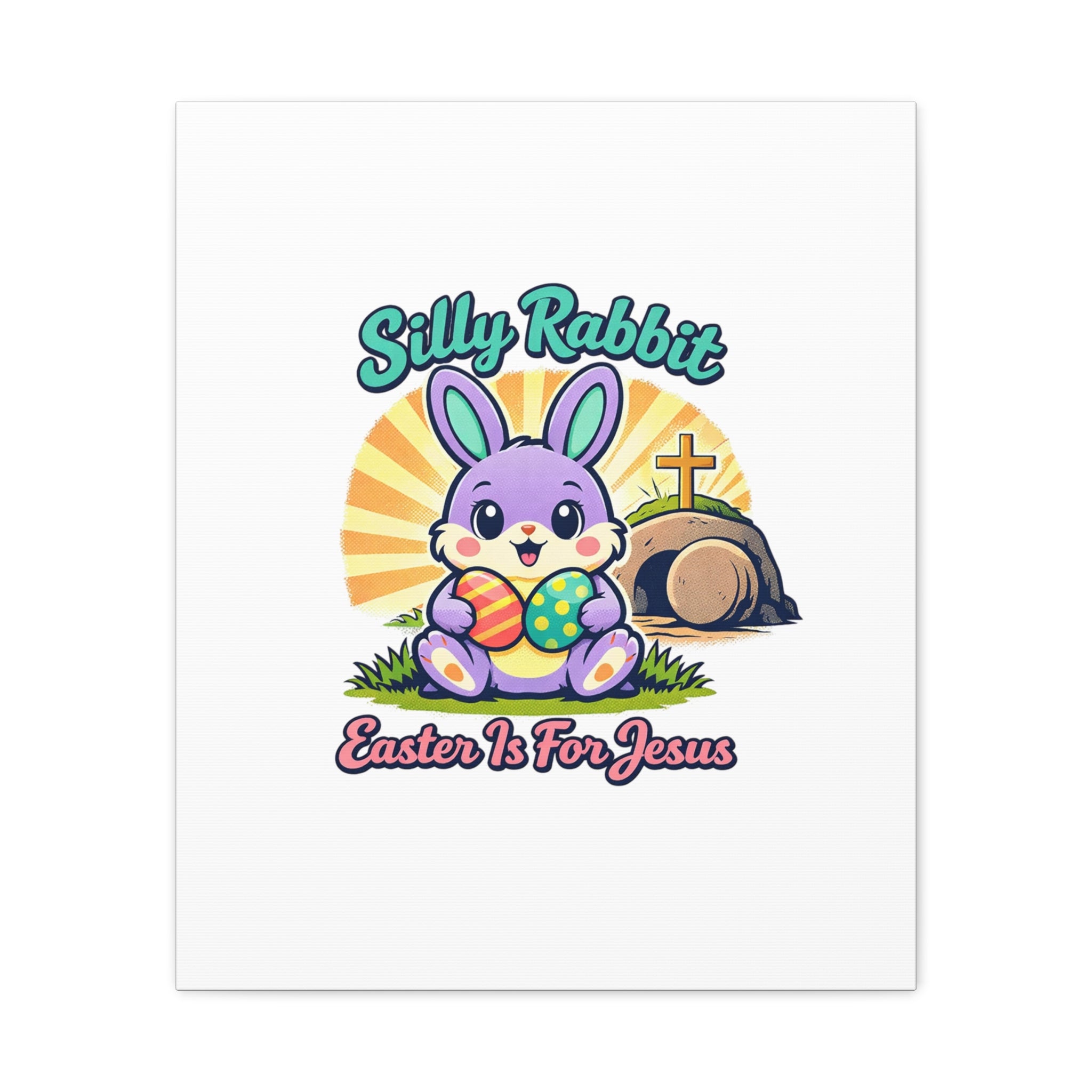 Easter Is For Jesus Bunny Canvas | Easter Christian, Faith-Based Pastel Retro