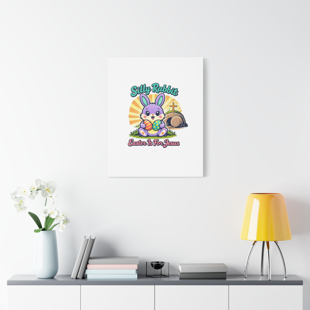Easter Is For Jesus Bunny Canvas | Easter Christian, Faith-Based Pastel Retro
