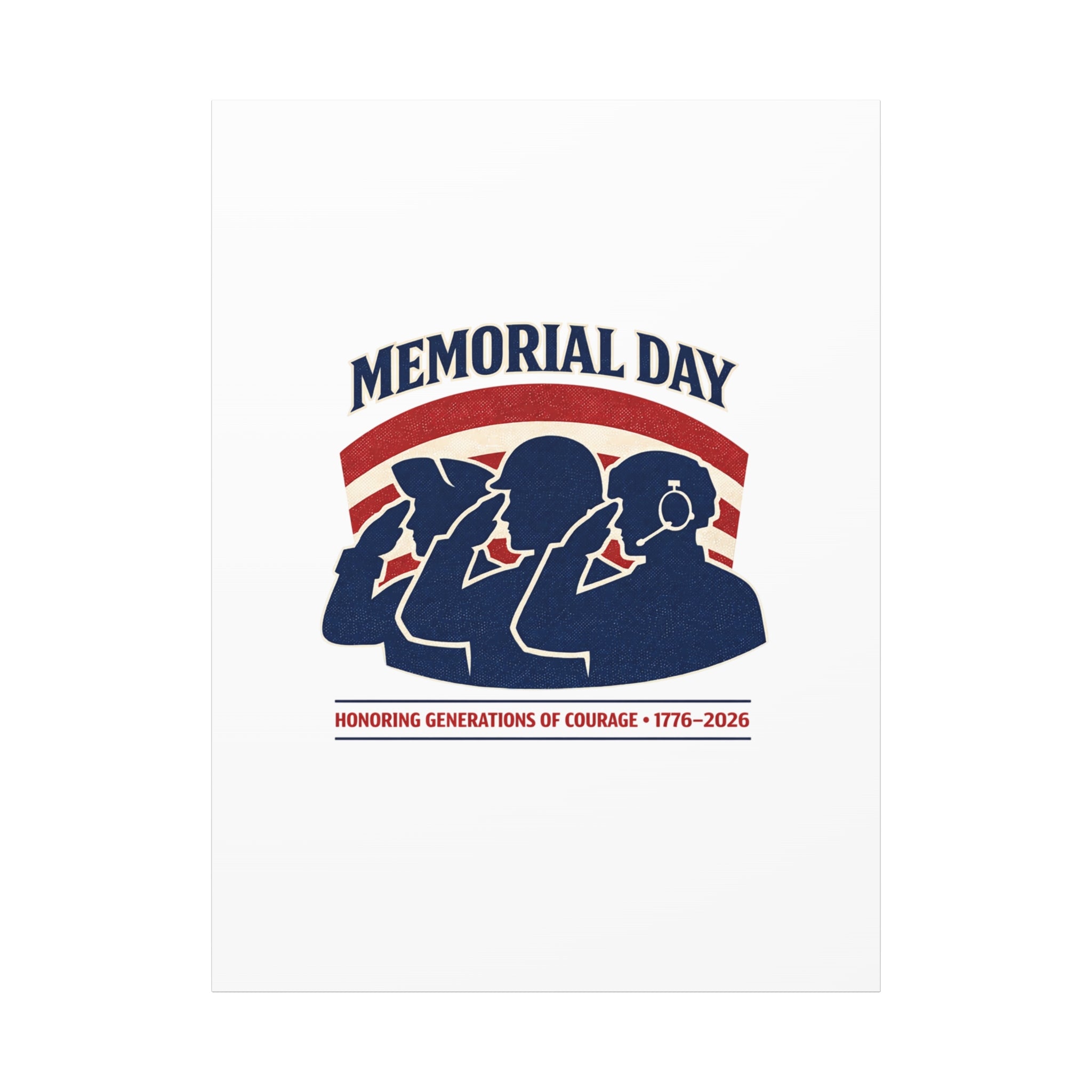 Memorial Day 1776–2026 Canvas | USA 250, patriotic vintage distressed