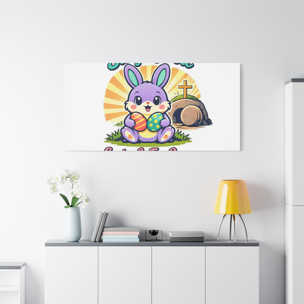 Easter Is For Jesus Bunny Canvas | Easter Christian, Faith-Based Pastel Retro