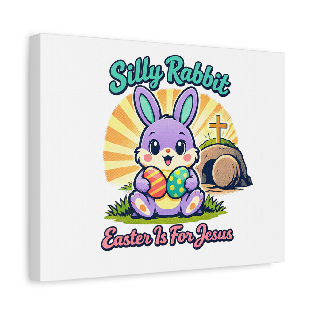 Easter Is For Jesus Bunny Canvas | Easter Christian, Faith-Based Pastel Retro