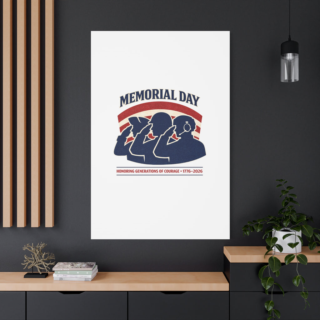 Memorial Day 1776–2026 Canvas | USA 250, patriotic vintage distressed