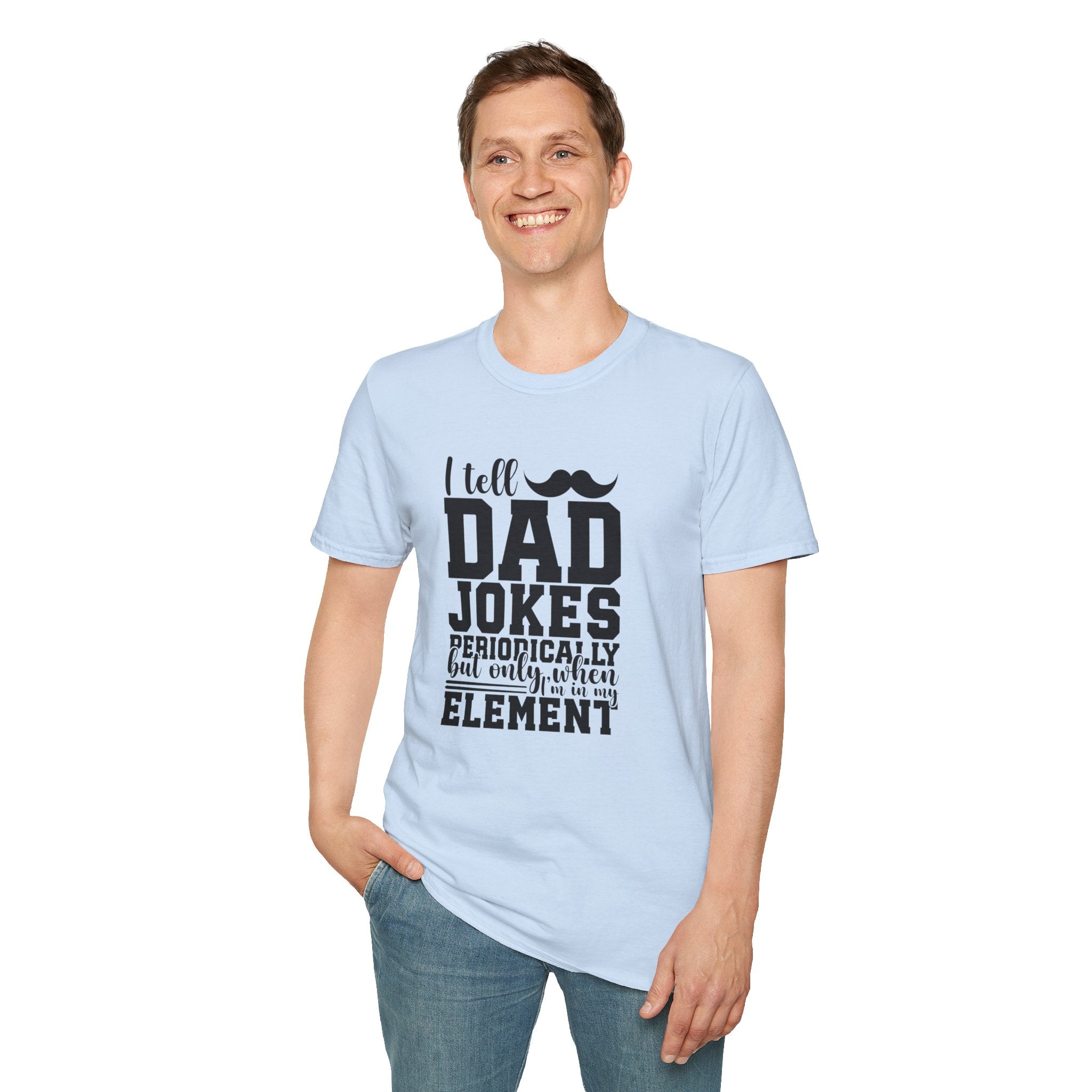 I Tell Dad Jokes T-Shirt — Funny Father’s Day Tee with Mustache Design