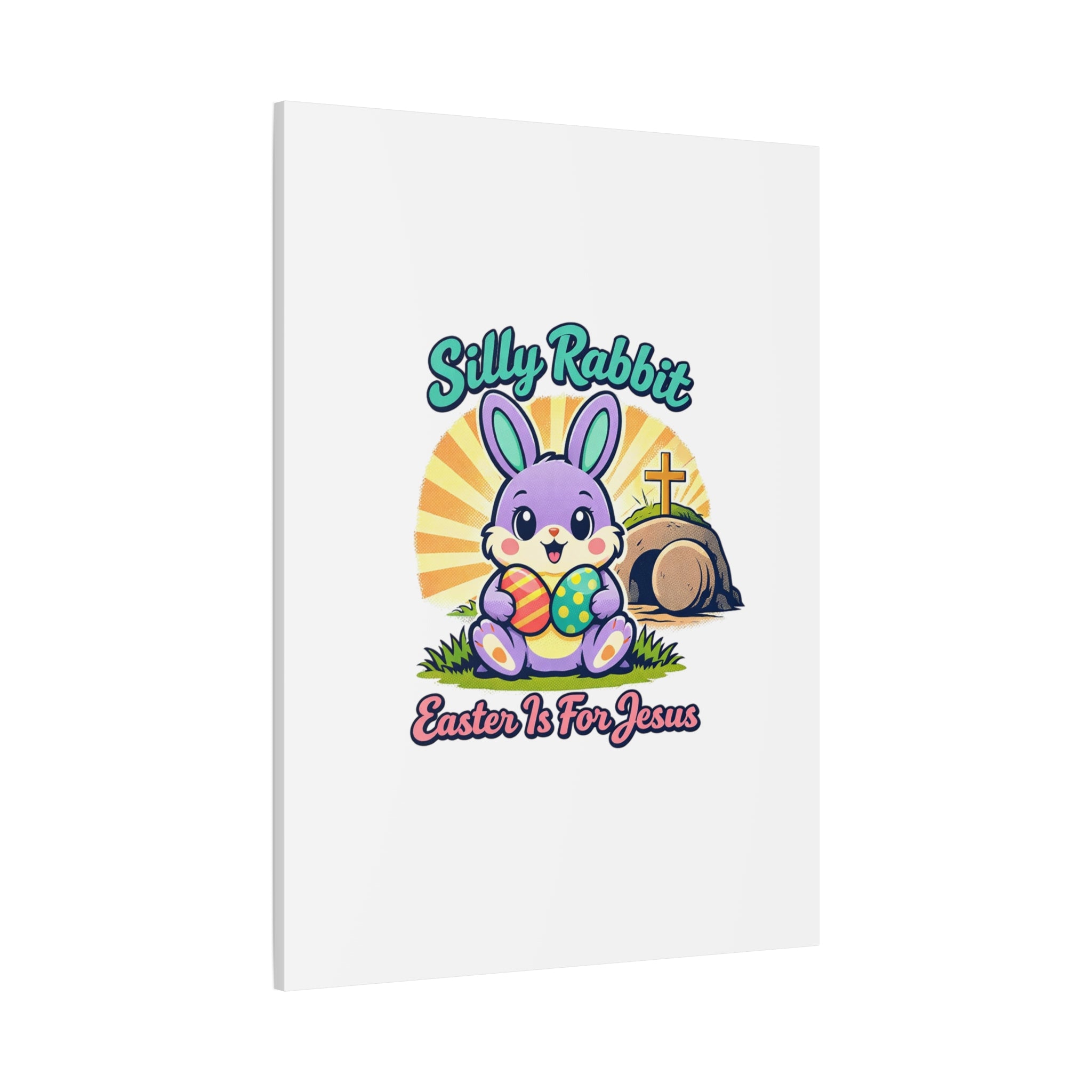 Easter Is For Jesus Bunny Canvas | Easter Christian, Faith-Based Pastel Retro