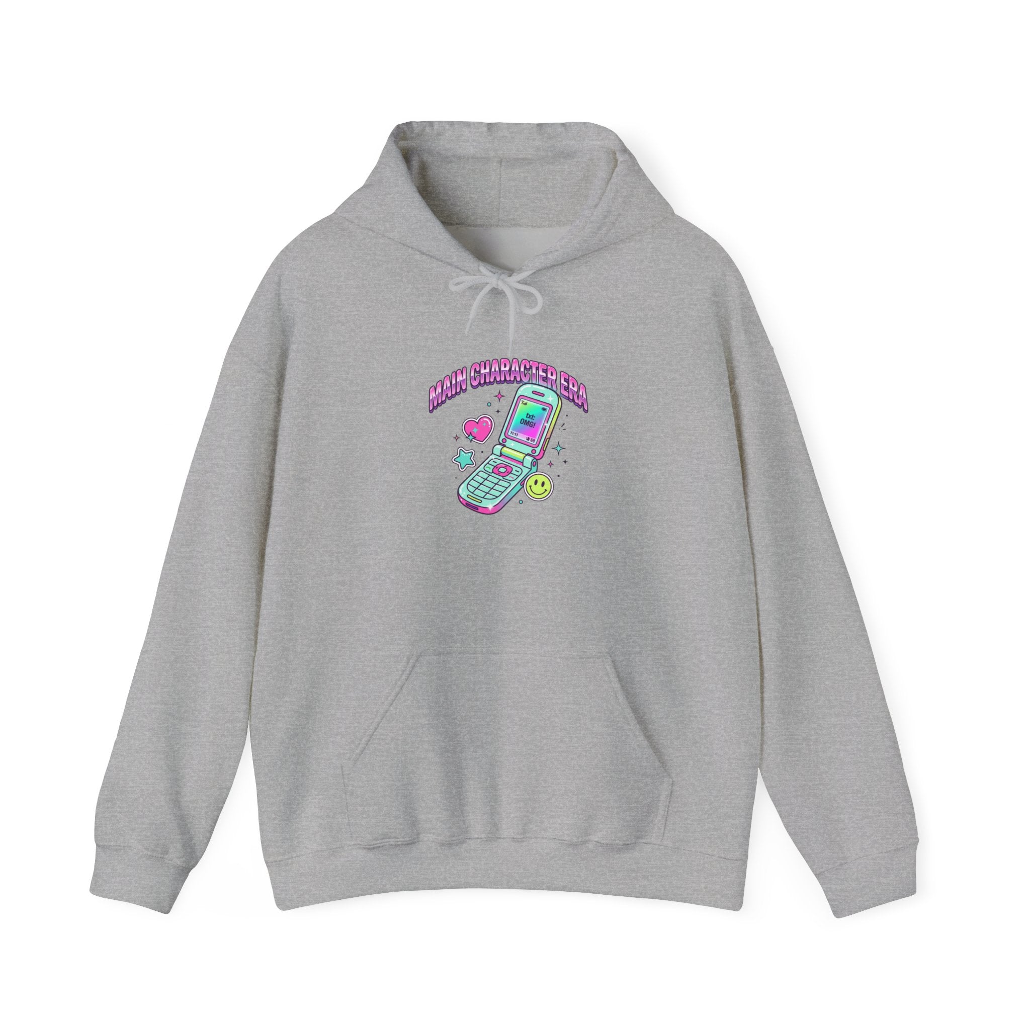Flirty Flip Phone Graphic Hoodie | Y2K Aesthetic, 2000s Retro