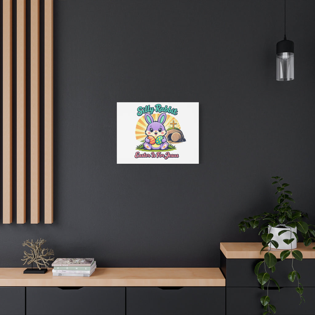 Easter Is For Jesus Bunny Canvas | Easter Christian, Faith-Based Pastel Retro
