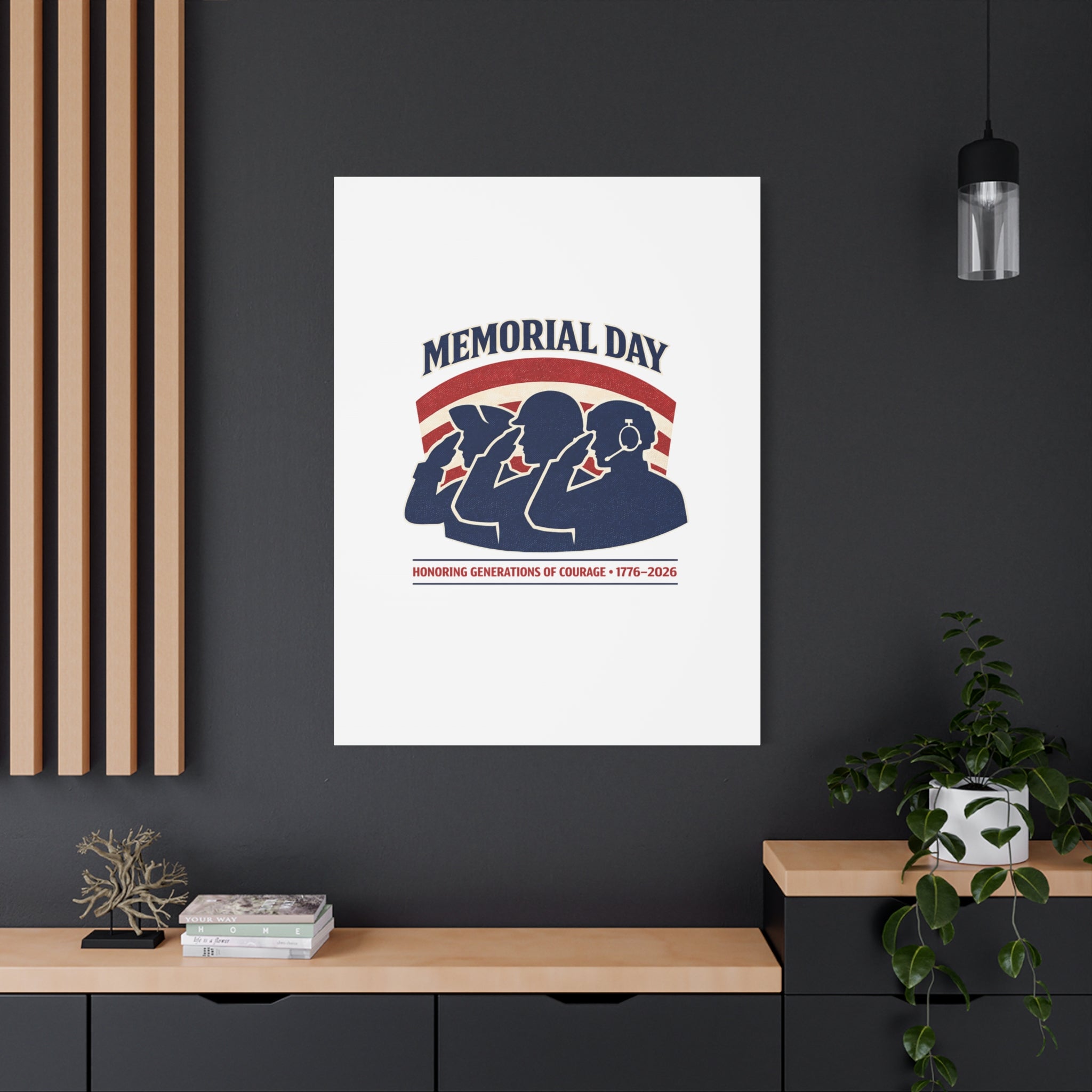 Memorial Day 1776–2026 Canvas | USA 250, patriotic vintage distressed
