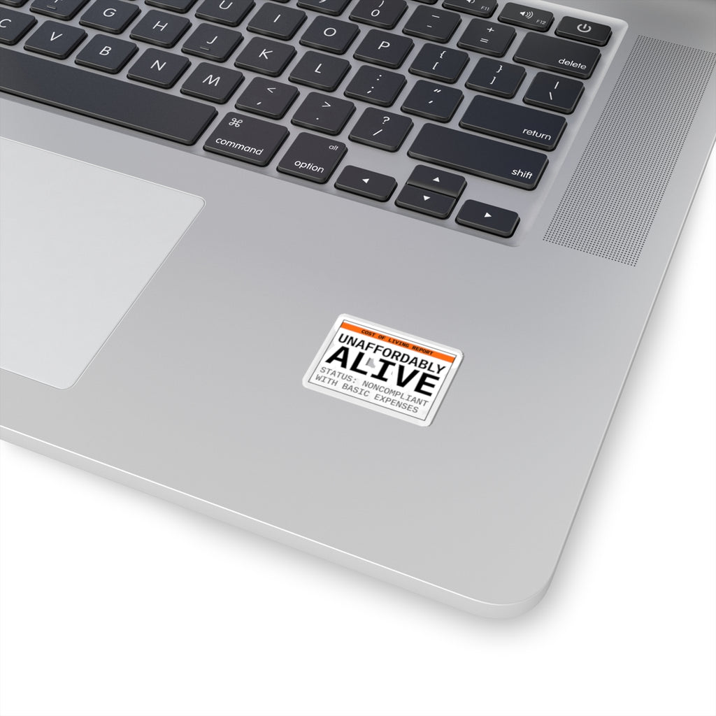 Unaffordably Alive Sticker | cost of living crisis, receipt aesthetic