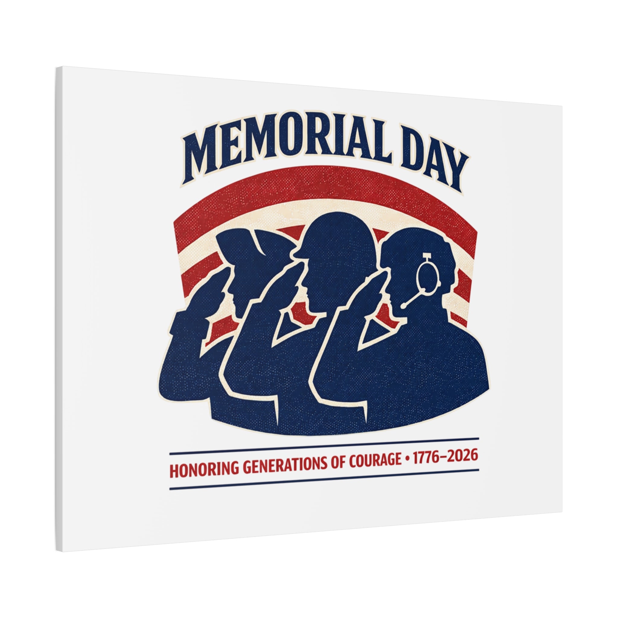 Memorial Day 1776–2026 Canvas | USA 250, patriotic vintage distressed