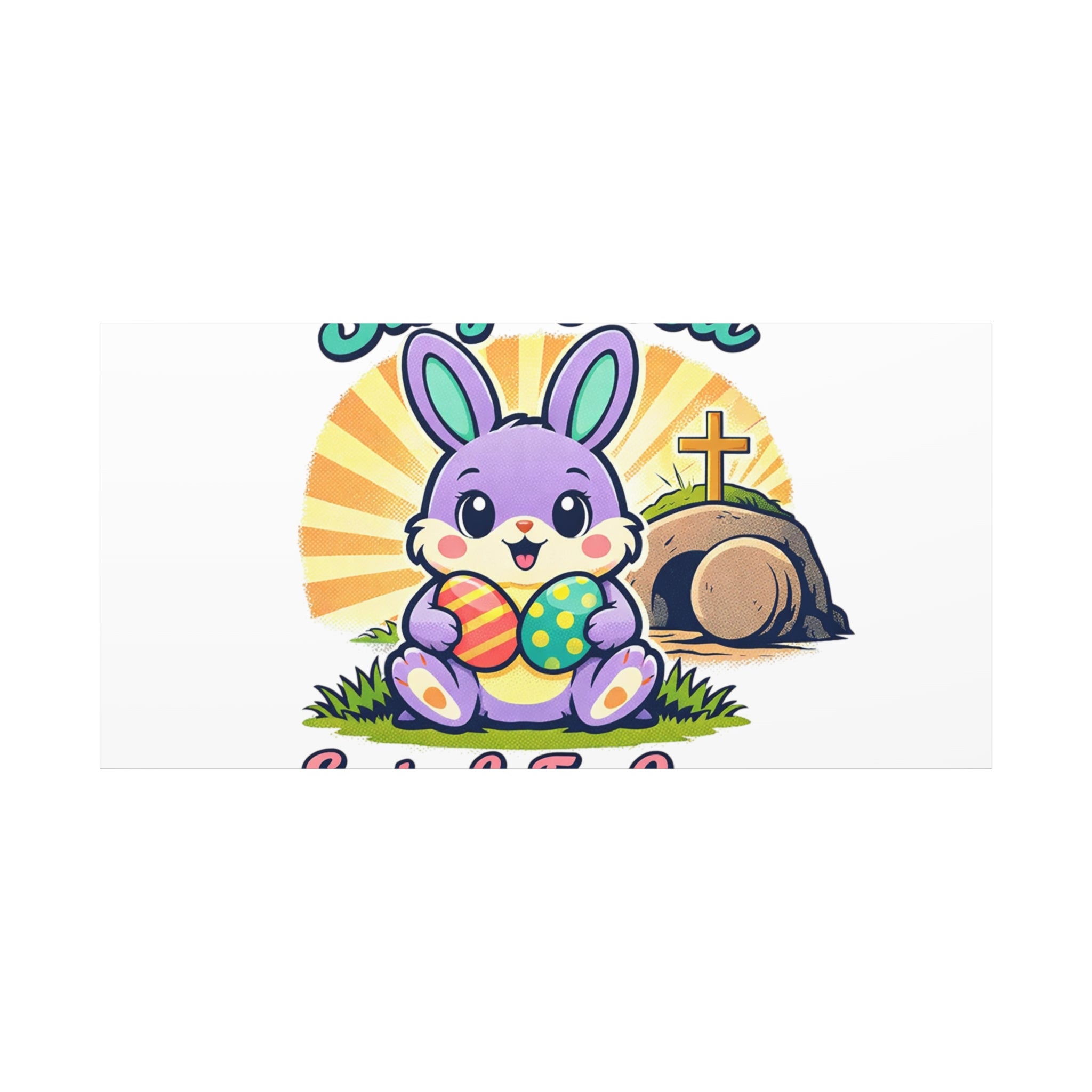 Easter Is For Jesus Bunny Canvas | Easter Christian, Faith-Based Pastel Retro