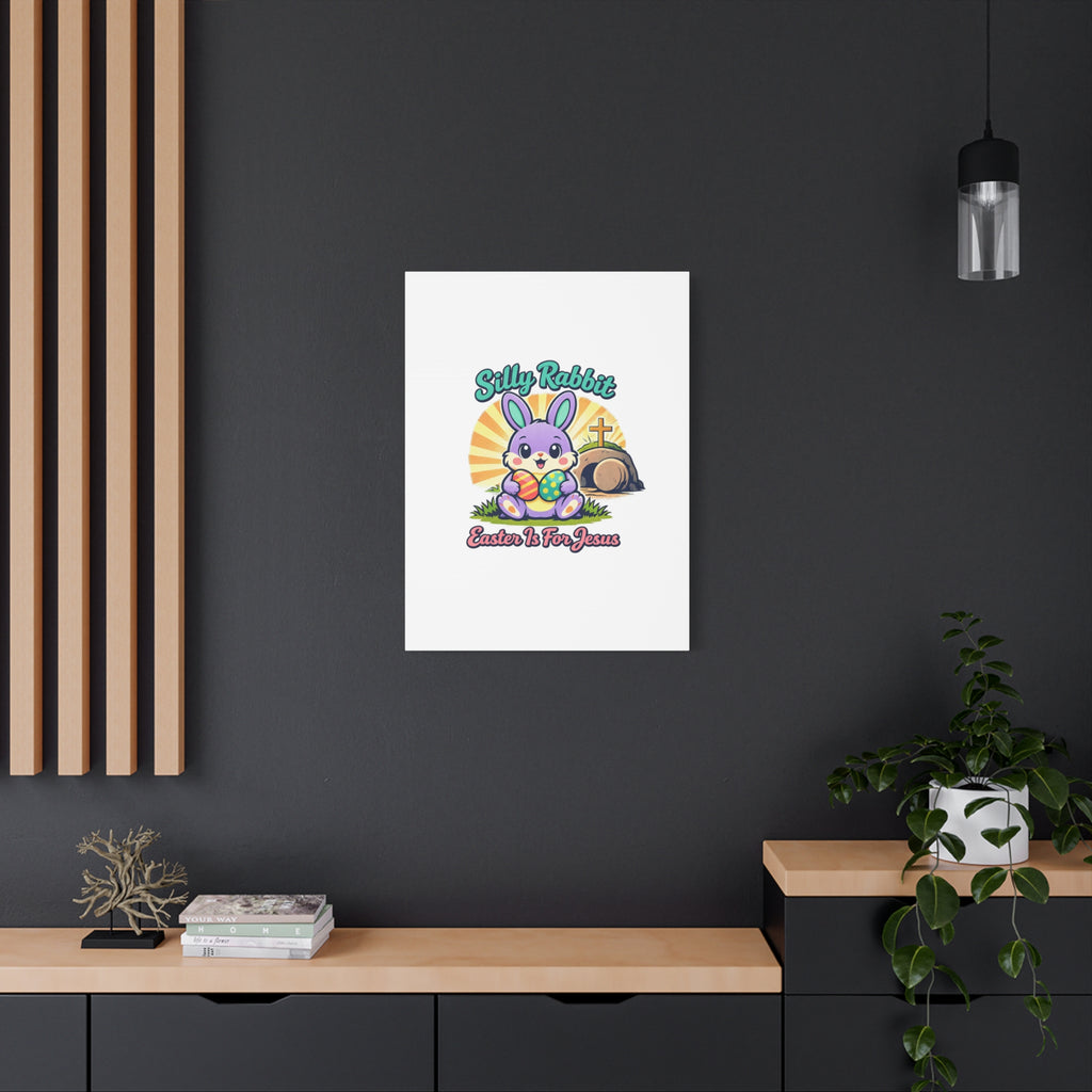 Easter Is For Jesus Bunny Canvas | Easter Christian, Faith-Based Pastel Retro