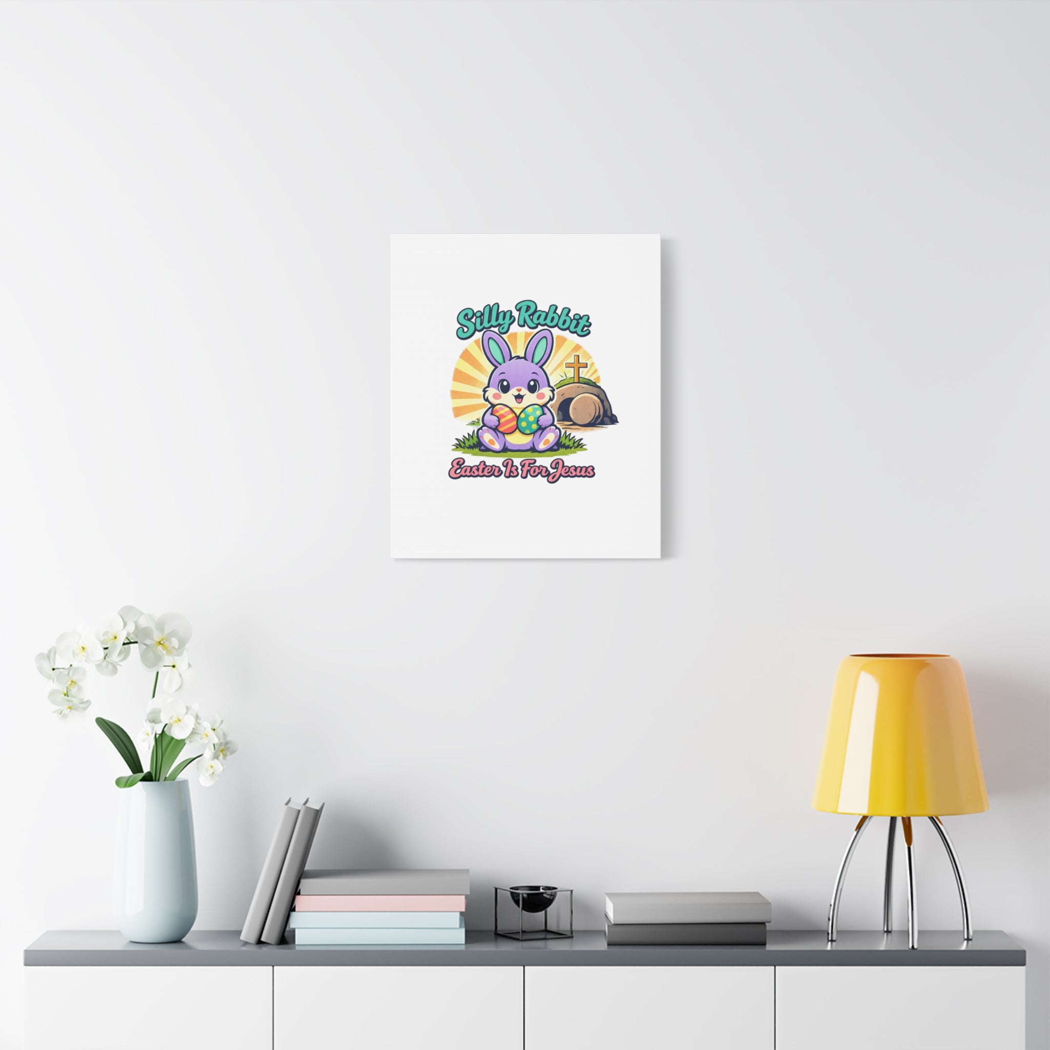 Easter Is For Jesus Bunny Canvas | Easter Christian, Faith-Based Pastel Retro