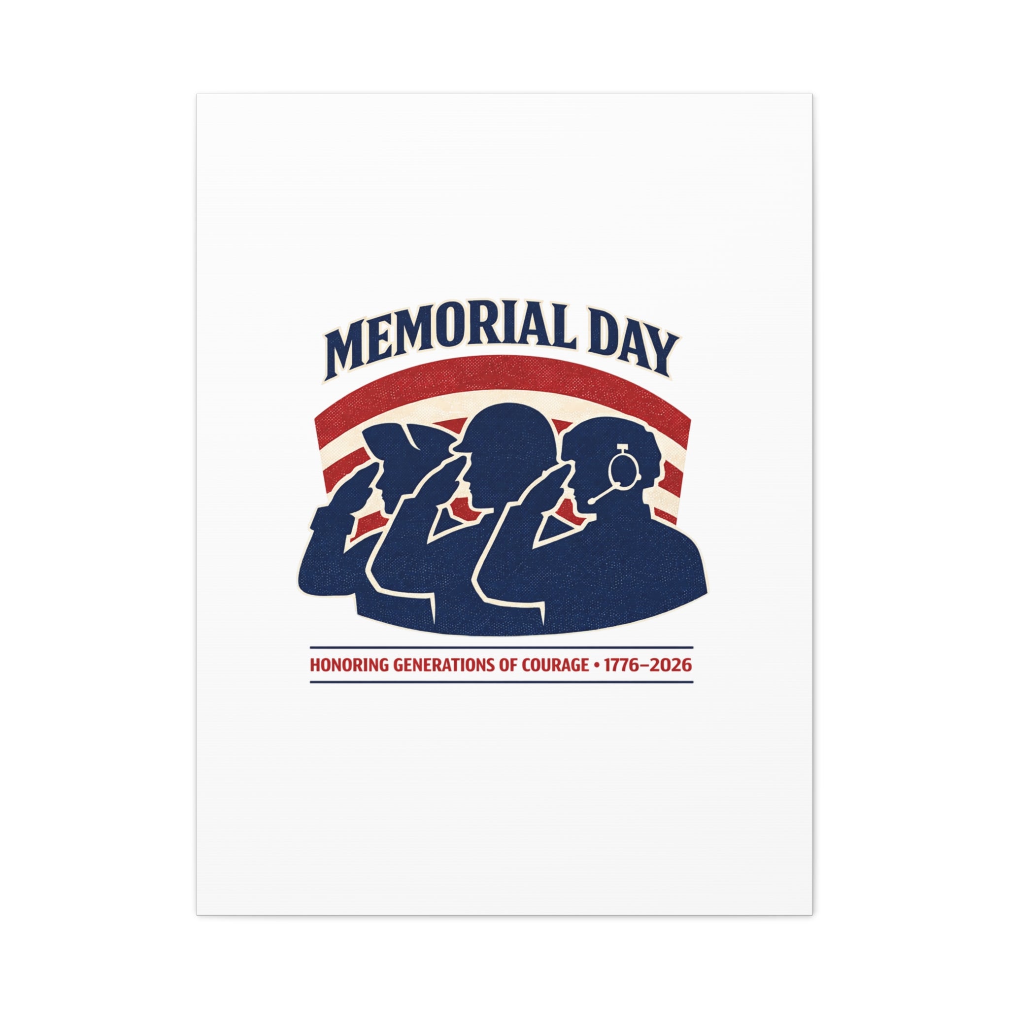 Memorial Day 1776–2026 Canvas | USA 250, patriotic vintage distressed