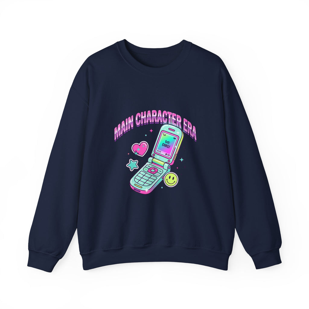 Flirty Y2K Flip Phone Graphic Sweatshirt | 2000s Aesthetic, Retro Internet