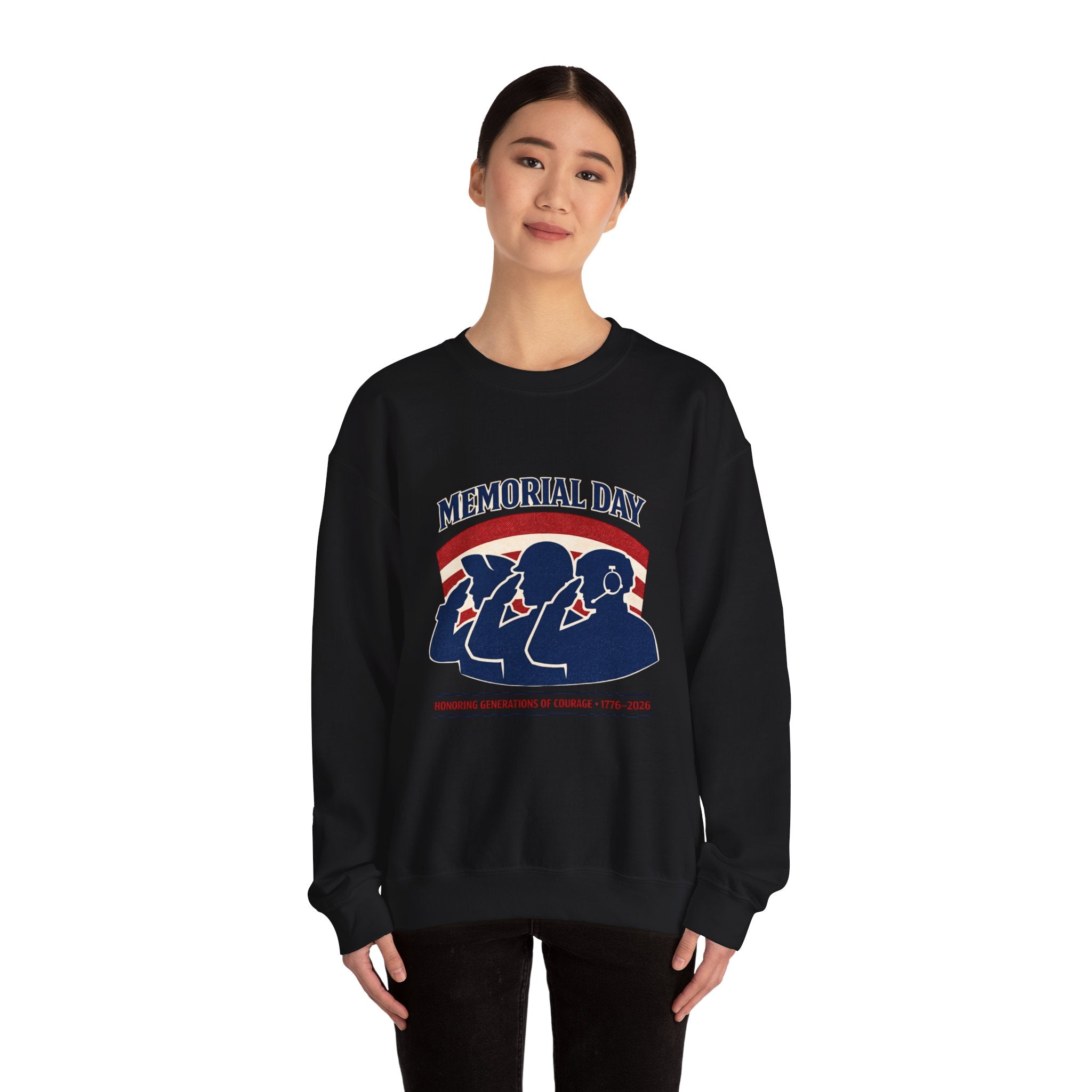 Memorial Day 1776–2026 Crewneck Sweatshirt | USA 250, vintage distressed patriotic