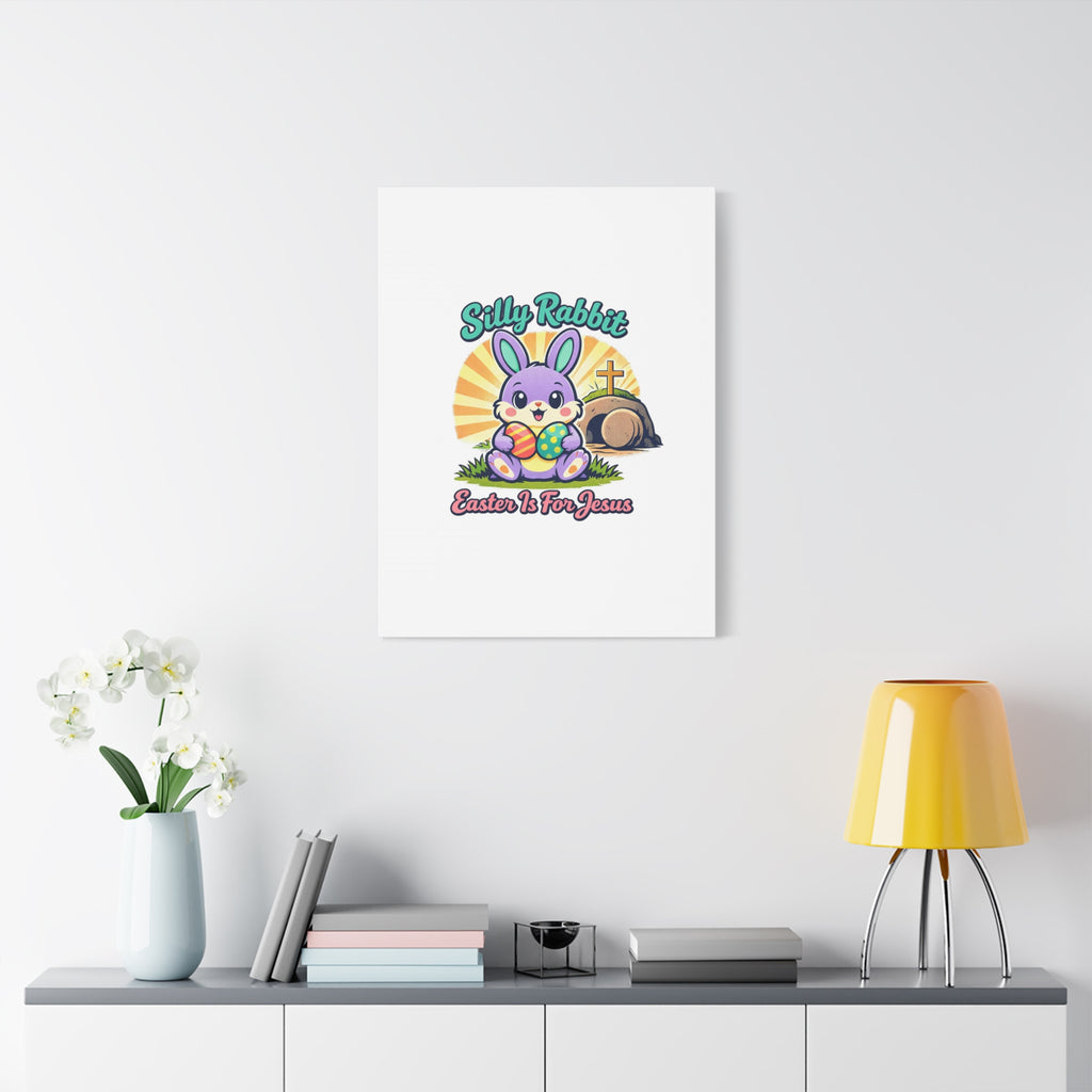 Easter Is For Jesus Bunny Canvas | Easter Christian, Faith-Based Pastel Retro