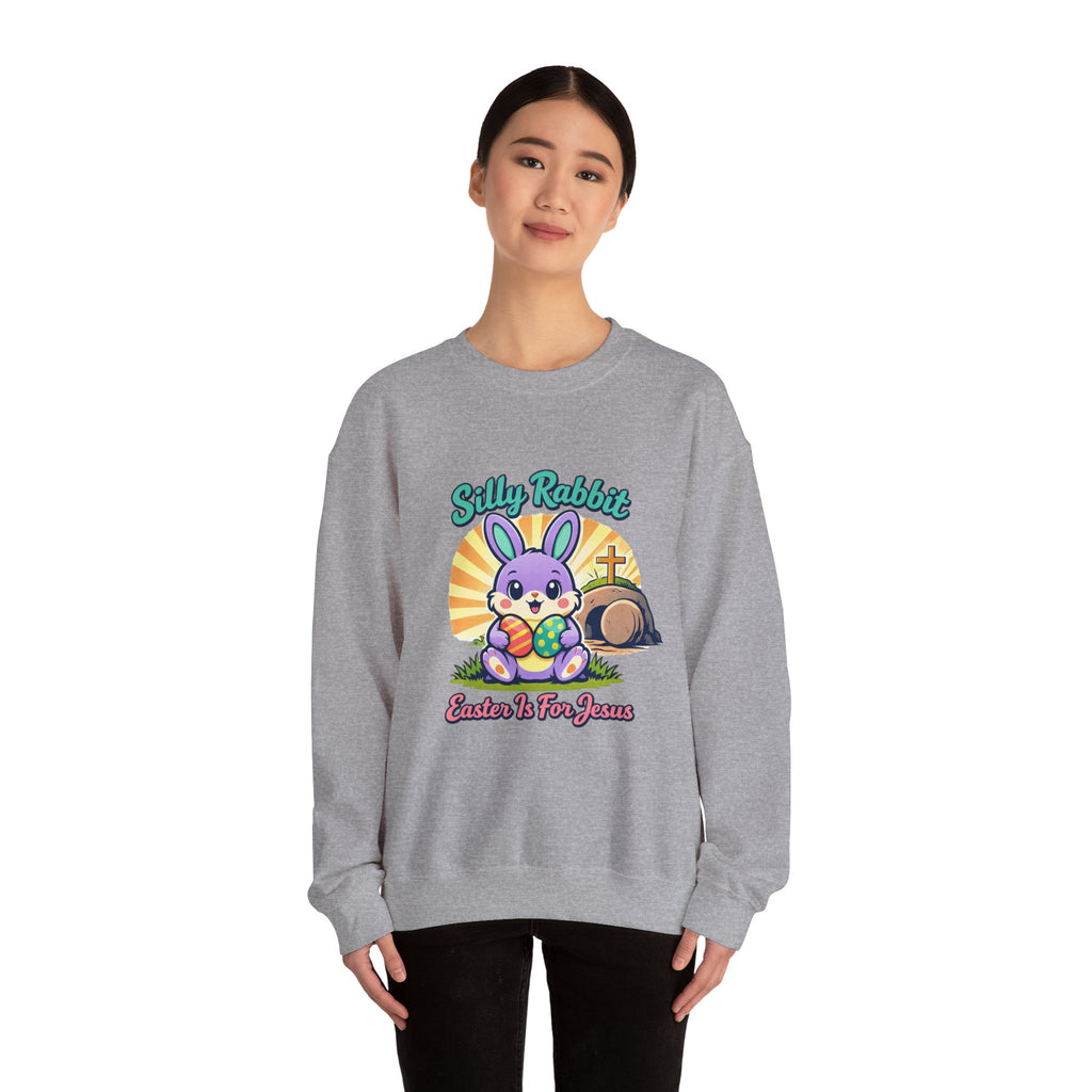 Silly Rabbit Easter Christian Sweatshirt | pastel retro, church humor
