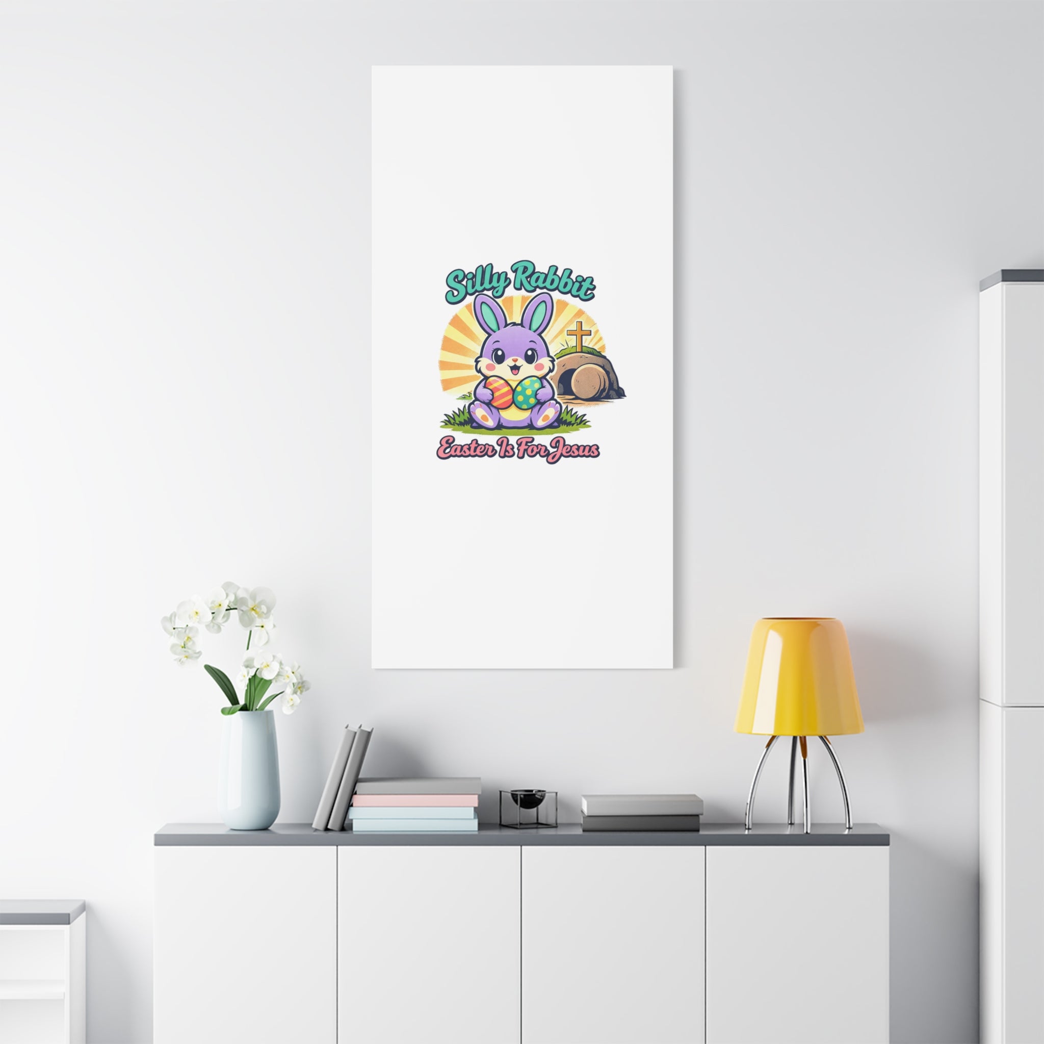 Easter Is For Jesus Bunny Canvas | Easter Christian, Faith-Based Pastel Retro