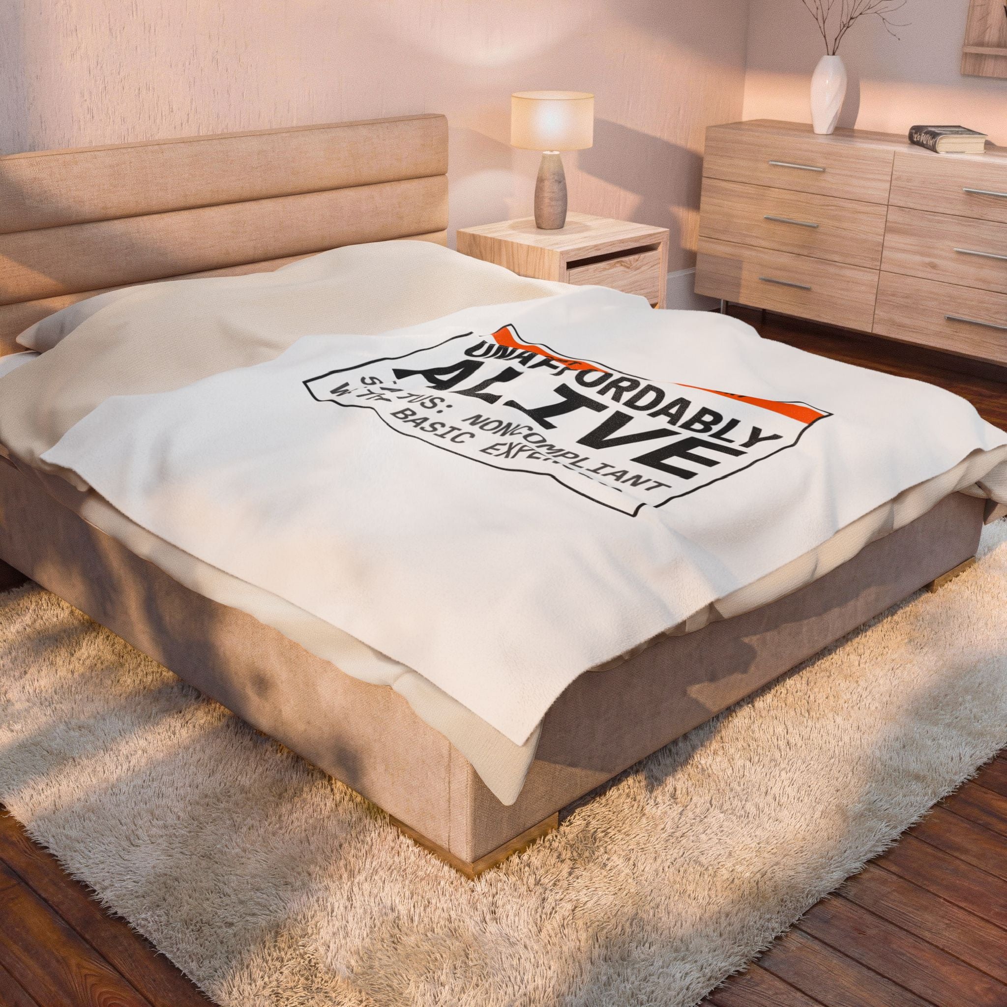 Unaffordably Alive Blanket | cost of living crisis, budget humor