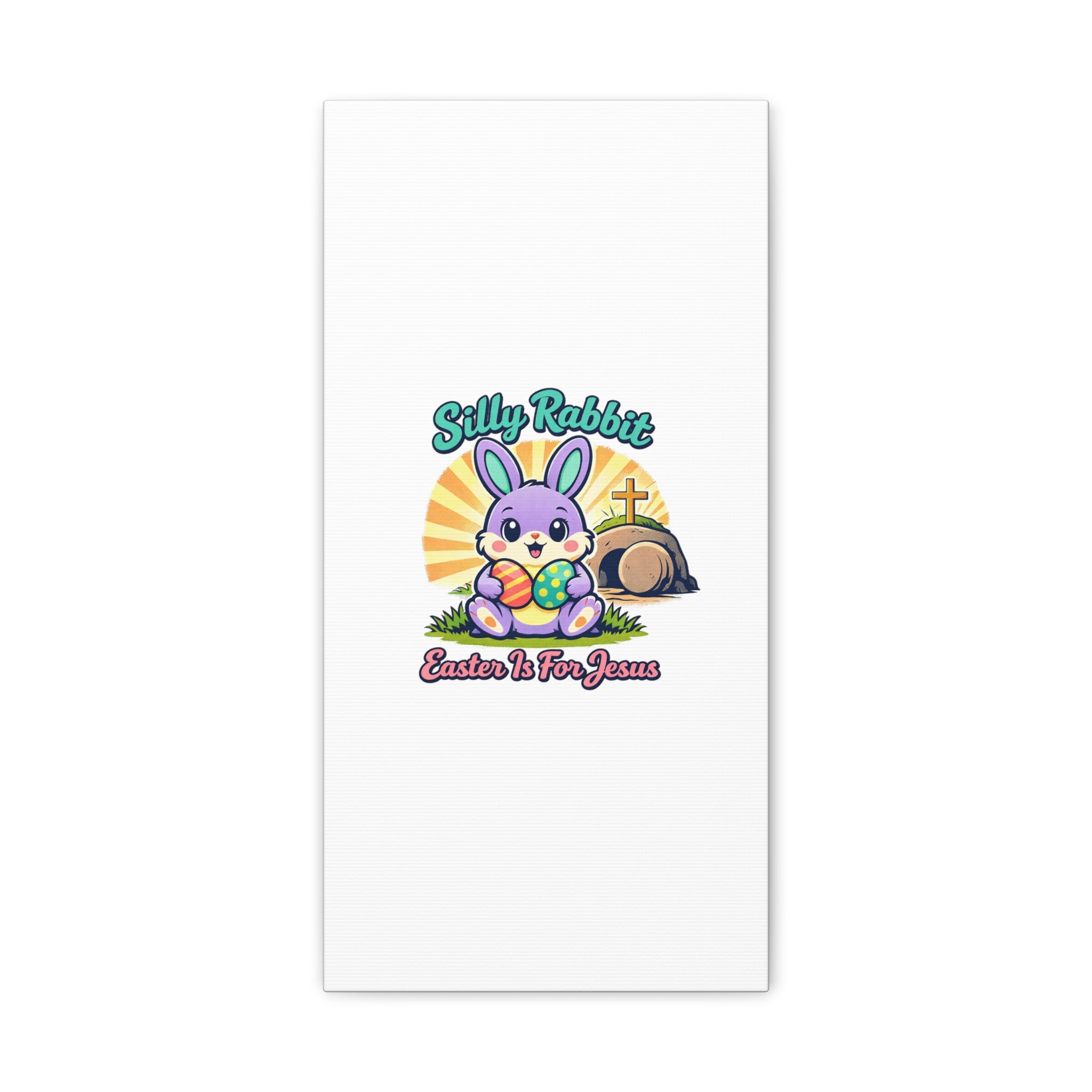 Easter Is For Jesus Bunny Canvas | Easter Christian, Faith-Based Pastel Retro