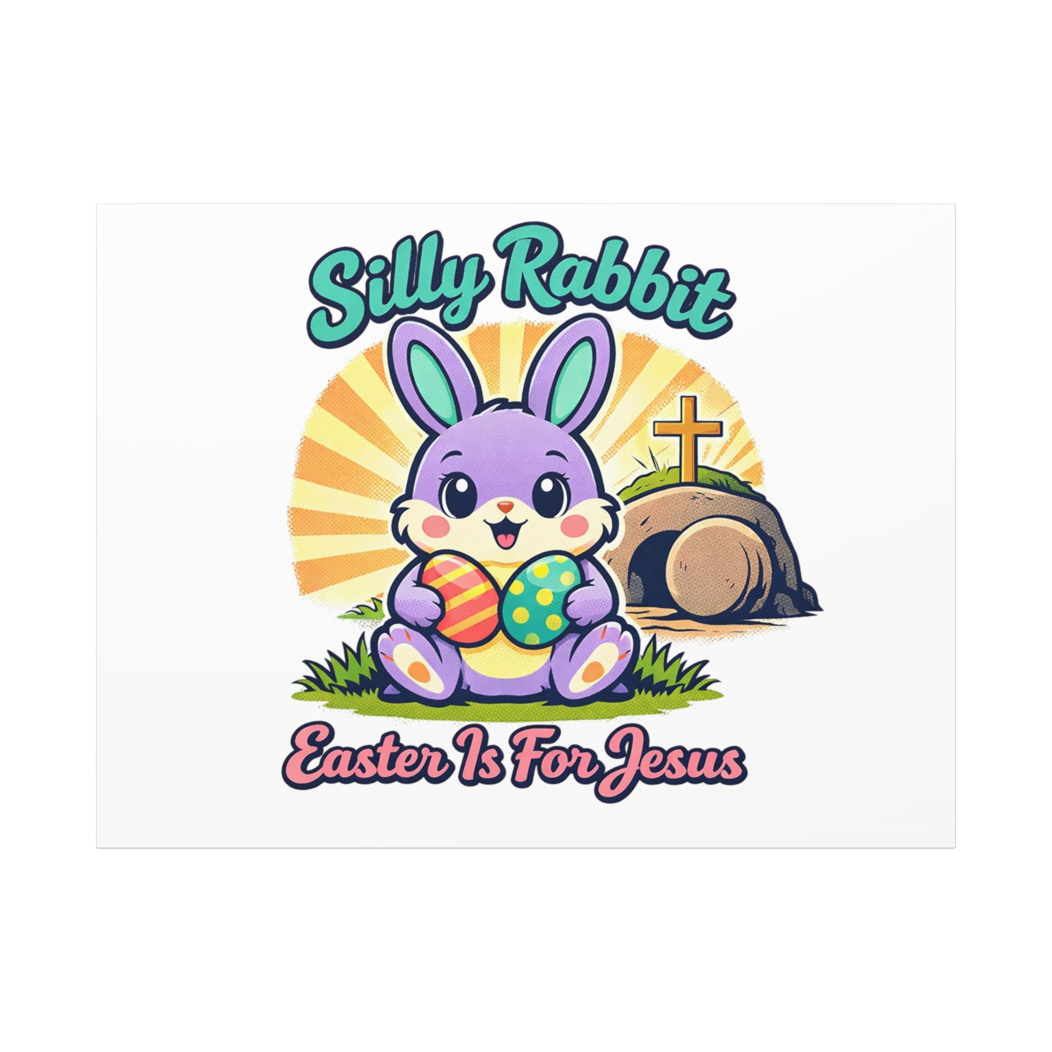 Easter Is For Jesus Bunny Canvas | Easter Christian, Faith-Based Pastel Retro