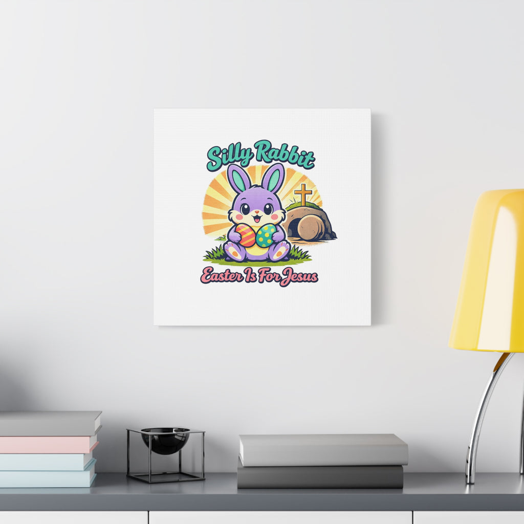 Easter Is For Jesus Bunny Canvas | Easter Christian, Faith-Based Pastel Retro