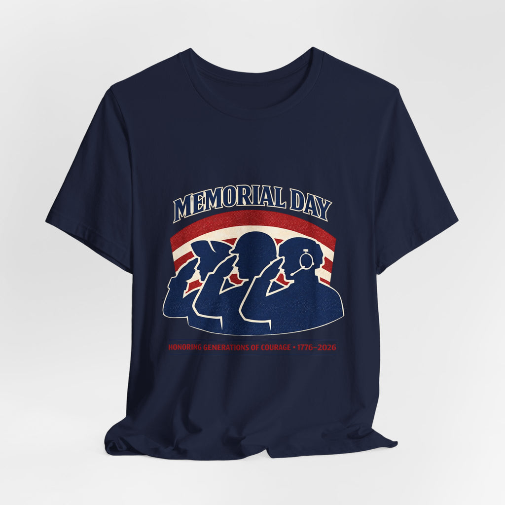 Memorial Day 1776–2026 USA 250 Vintage Distressed T-Shirt | Patriotic Red White Blue