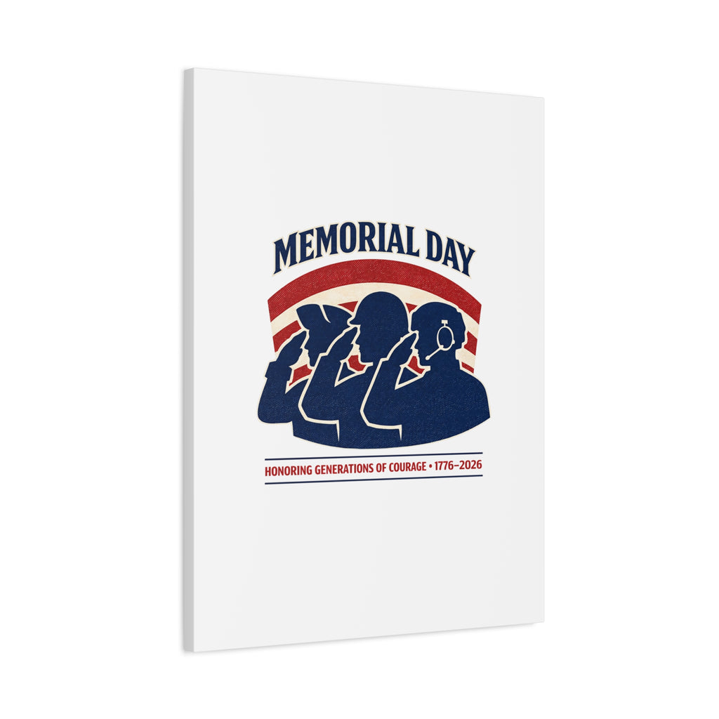 Memorial Day 1776–2026 Canvas | USA 250, patriotic vintage distressed