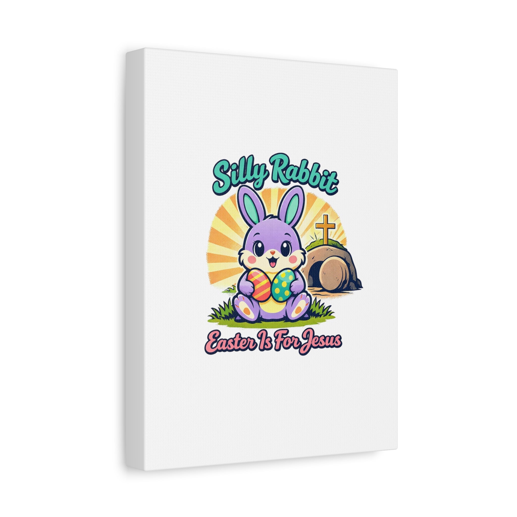 Easter Is For Jesus Bunny Canvas | Easter Christian, Faith-Based Pastel Retro